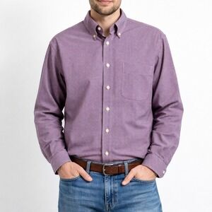 Brooks Brothers 346 Button Down Shirt Red Blue Micro Check Oxford Men's Medium